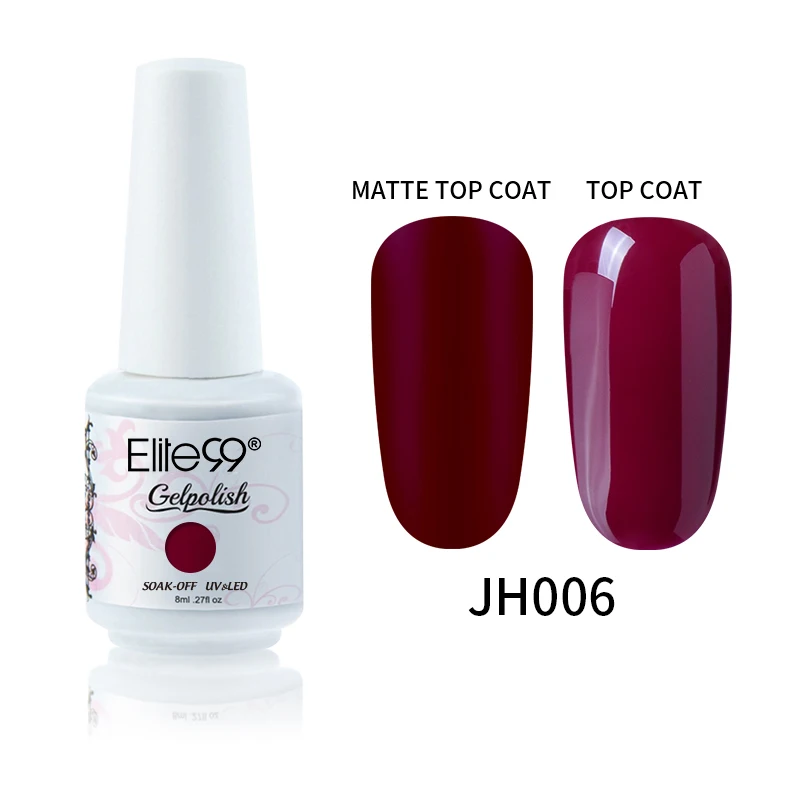 Elite99 8ml Wine Red Nail Polish UV Soak Off Semi Permanent Gel Polish Nail Art Enamel Lacquer Nude Color Gel Varnish Paint - Цвет: JH006