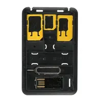 All in 1 Universal Mini SIM Card Adapter Storage Case Kits with TF card reader & SIM Card Tray Eject Pin, SIM Card holder 2