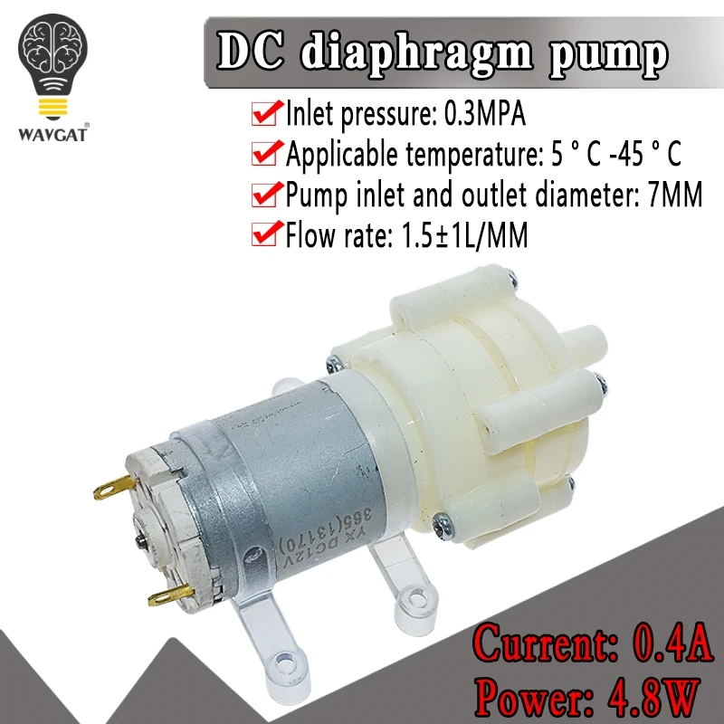 WAVGAT DC6-12V R385 Aquarium Fish Tank Round Water Air DC Diaphragm Pump Aquarium Air Pumps Accessories