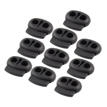 

10 Pcs Spring Stopper Double Holes Cordlocks for Luggage