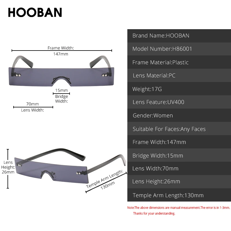 HOOBAN 2020 Новые Модные прямоугольные Солнцезащитные очки женские плоские брендовые