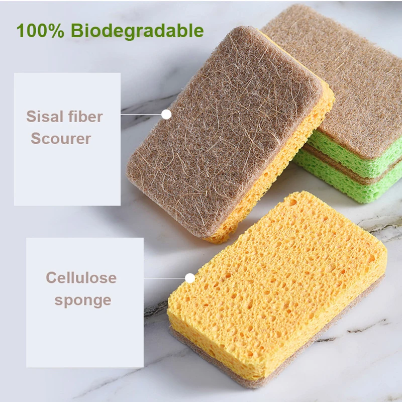 Esponja ecológica Natural respetuosa con el medio ambiente para lavar la cocina artículos pequeños utensilios de limpieza del hogar lavavajillas 4 Venta de cadena de bolas online Esponja ecológica Natural respetuosa con el medio ambiente para lavar la cocina artículos pequeños utensilios de limpieza del hogar lavavajillas - Imagen 2