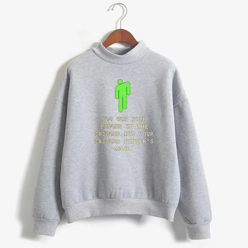 gray 3 Billie Eilish Толстовка Harajuku для женщин плюшевый пуловер с вырезом лодочкой элегантная Толстовка Плюс Размер Уличная одежда - Цвет: gray 3