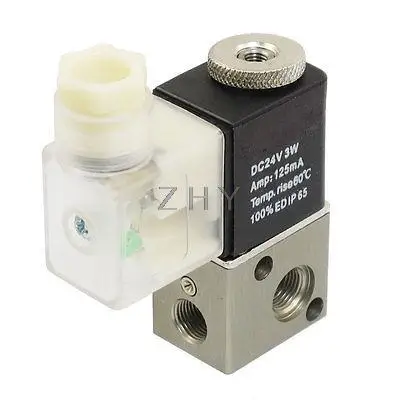 DC 24V 3W 125mA 2 позиции 3 способ электромагнитный клапан G1/8"