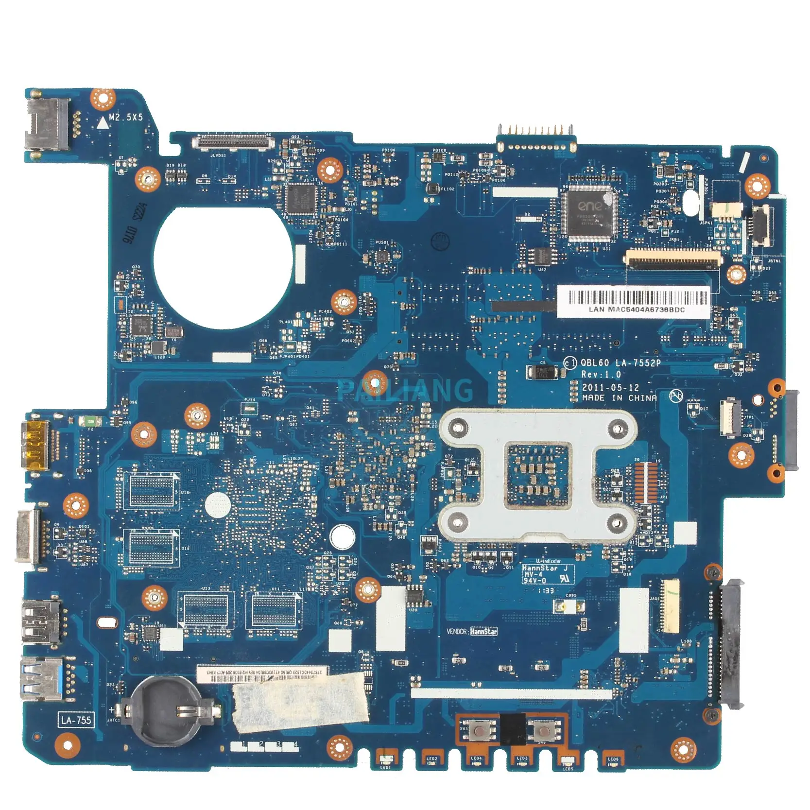 Promo  PAILIANG Laptop motherboard For ASUS K53TA K53TK X53T Mainboard QBL60 LA-7552P tesed DDR3