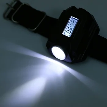 

Super Bright Wrist LED Light Flashlight Watch Portable Rechargeable for Climbing Camping CLH@8