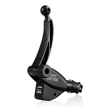 

Dual USB Ports Car Cigarette Lighter Charging Mount Holder for Cell Phone GPS