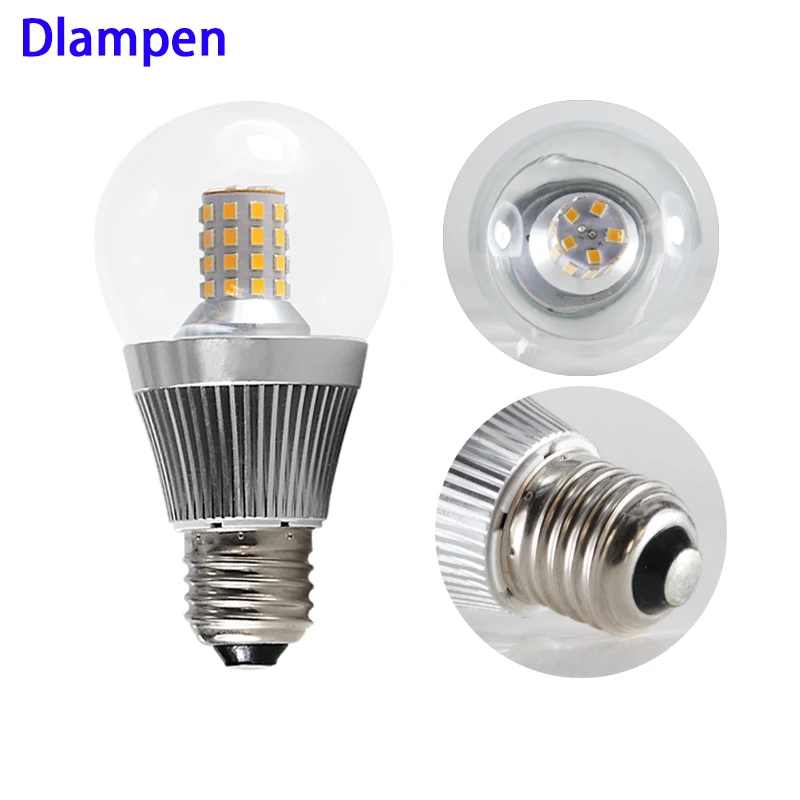 bombilla led e14 E27 B22 corn bulb glass Dc 10v to 60v low voltage 2835 8W 12 24 36 48 60 v volt A60 glass bubble ball spotlight