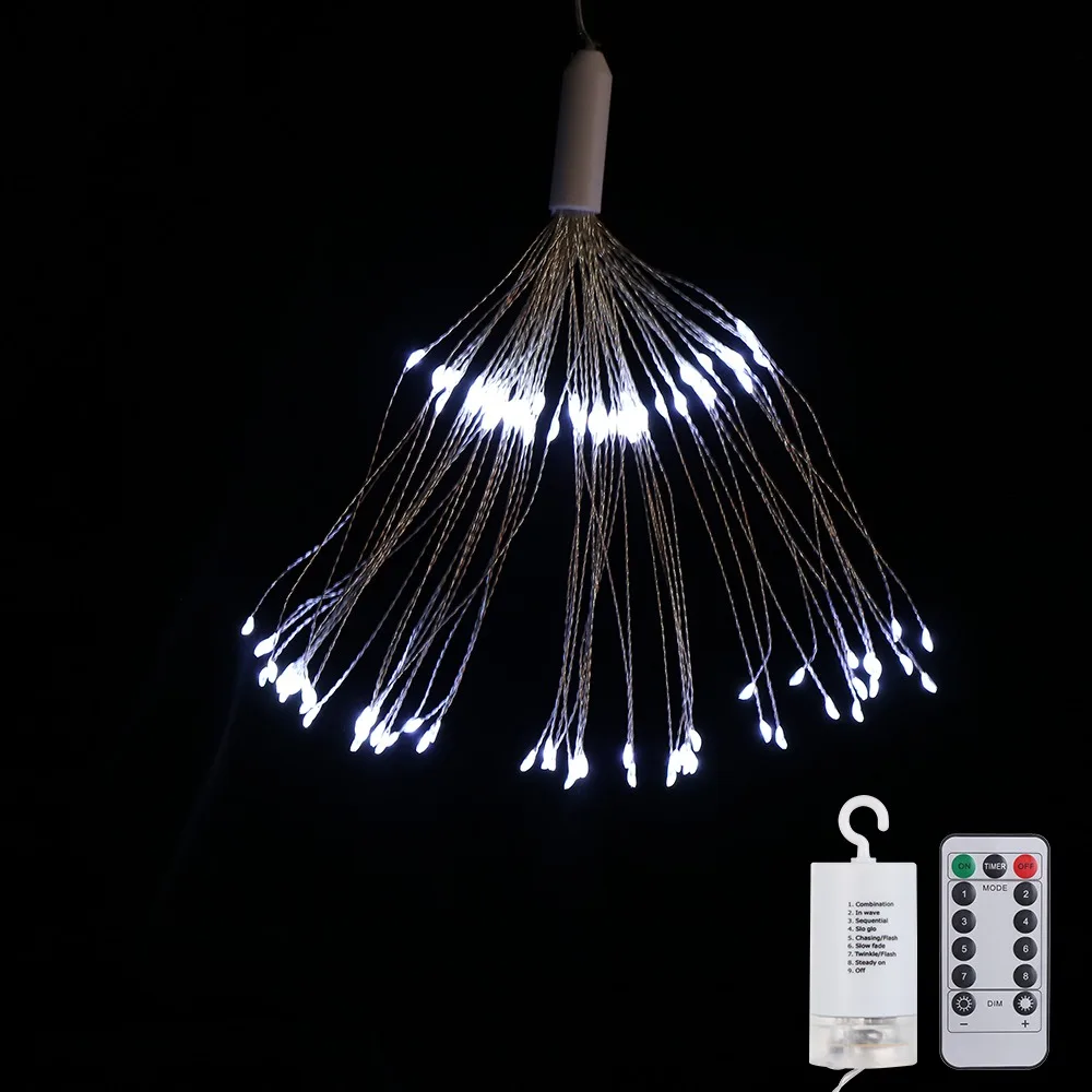Белый Праздничная подвесная гирлянда Starburst светильник s 80-120 светодиодов DIY фейерверк медная гирлянда Рождественский светильник s уличный мерцающий светильник - Испускаемый цвет: Белый