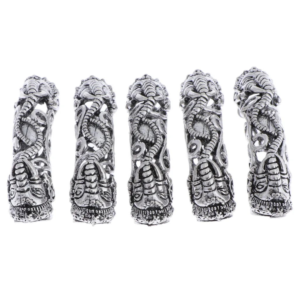 

5pcs Metal Dreadlocks Hair Beads DIY Braiding Clips Tubes Jewelry Decoration