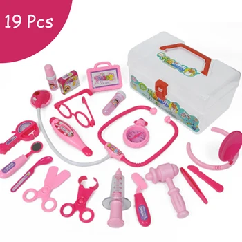 

19 Pieces/Set Children Pretend Play Doctor Nurse Toy Set Portable Suitcase Medical Kit Kids Educational Role Play Classic Toys