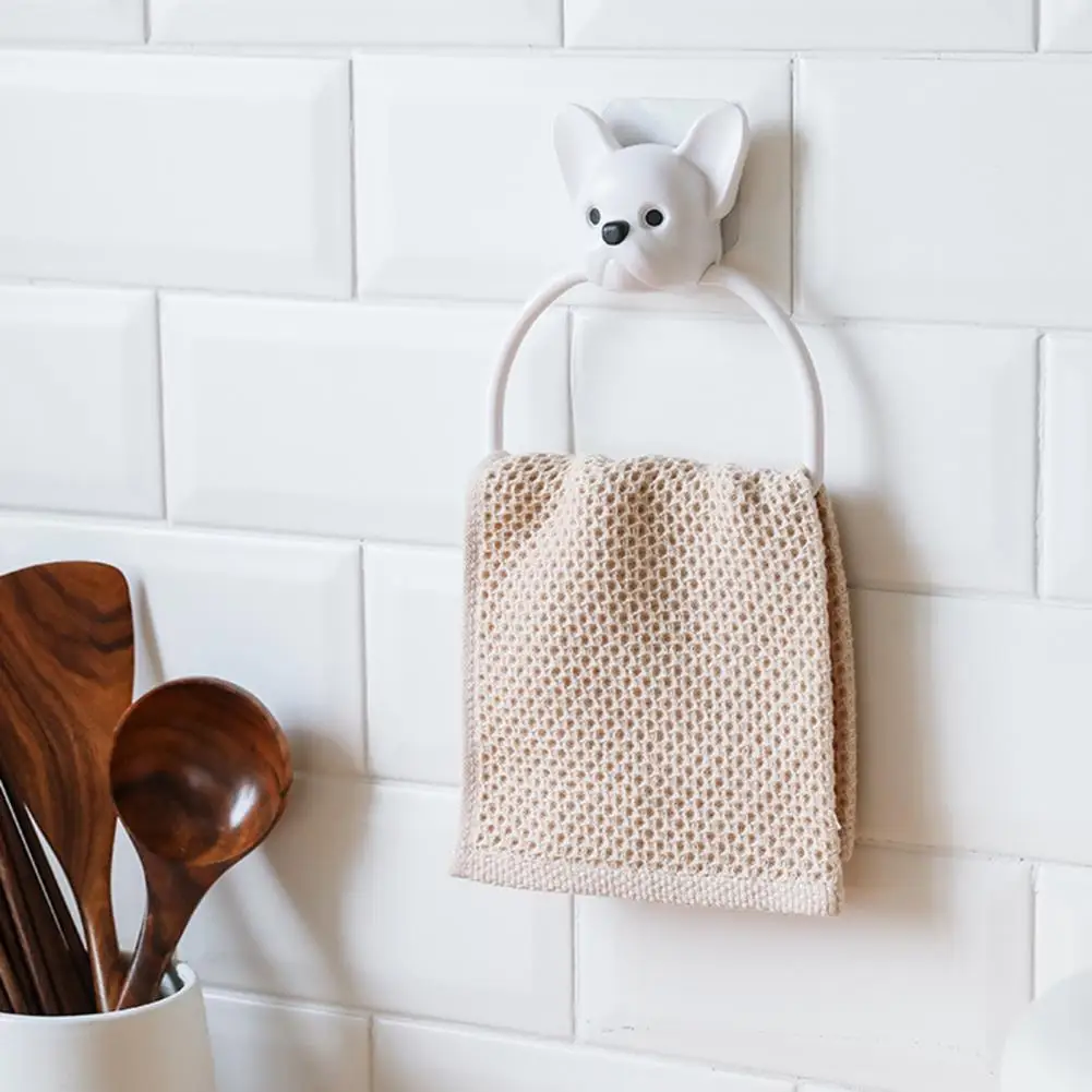 Towel Bars Fashion Hone Ring Panda Puppy Storage Rack Cartoon Rags Holder Bathroom