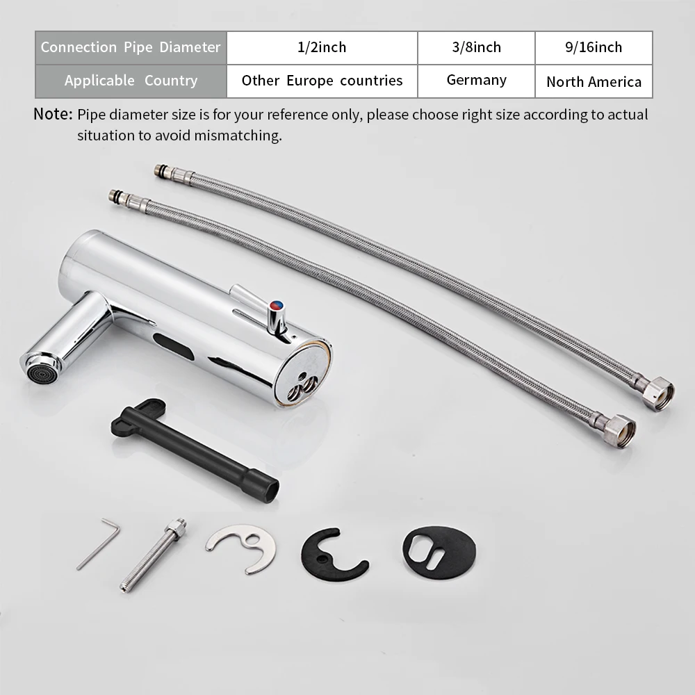 

New Bathroom Sink Faucet Touchless Faucet Water Faucet Chromium plating Sink Tap Bathroom Fixtures Hot Cold Faucet Adapter Conne