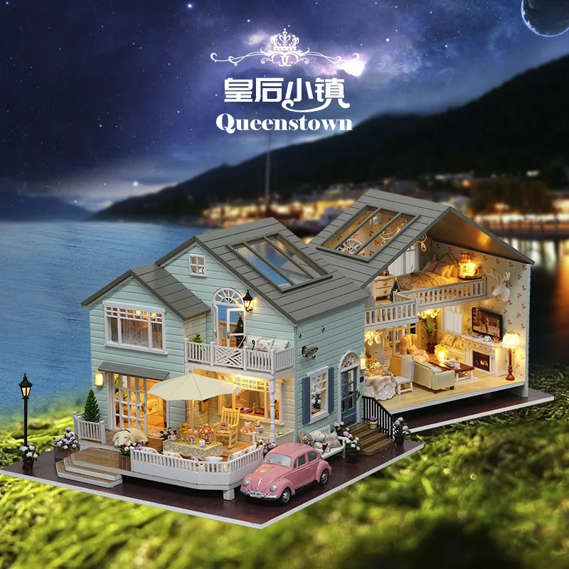 

DIY Hut Queen Small Town Handmade House Model Assembled Villa Send Creative Toy GIRL'S BOY'S