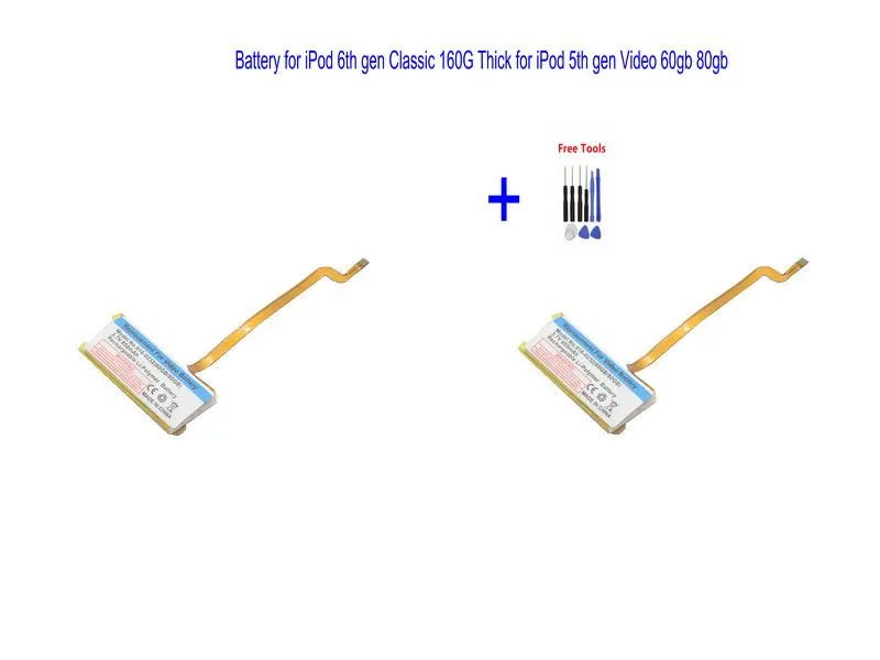 2x850 мАч 3 7 В 616-0232 Сменный аккумулятор для iPod 6-го поколения Классический 160G
