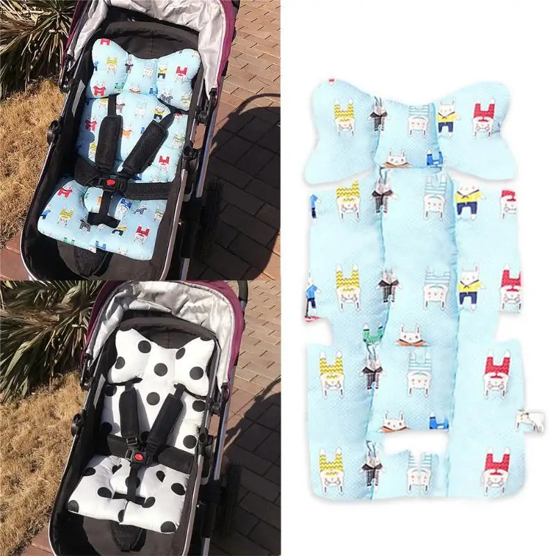 Cartoon Pushchair Seat Pad Cotton Baby Stroller Cushion Mat Infant Head Protector Child Cart Stroller Accessories