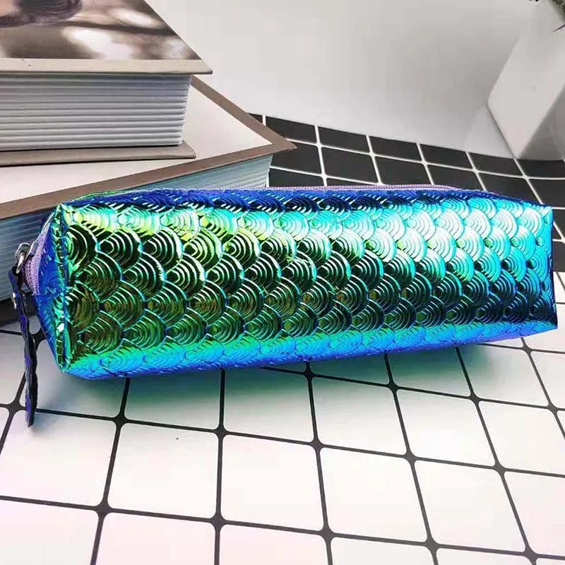 Fish Scale Sequins Pencil Case Girls Cosmetic Bags for Women Fashion Shining Storage Pen Bag Fashion Clutch Makeup Pouch