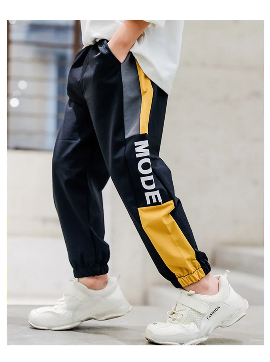 Штаны для мальчиков, спортивные штаны с буквенным принтом, длинные ...