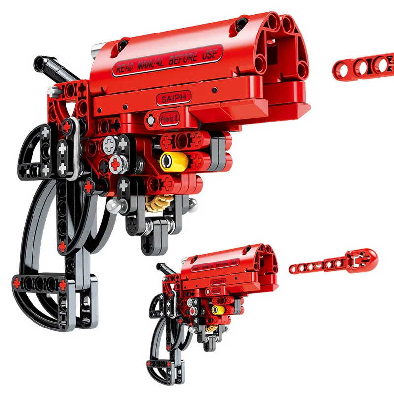 Toy Gun Popgun Signal Gun Building Blocks Weapon Bricks Educational Shooting Toys for Boy Gift