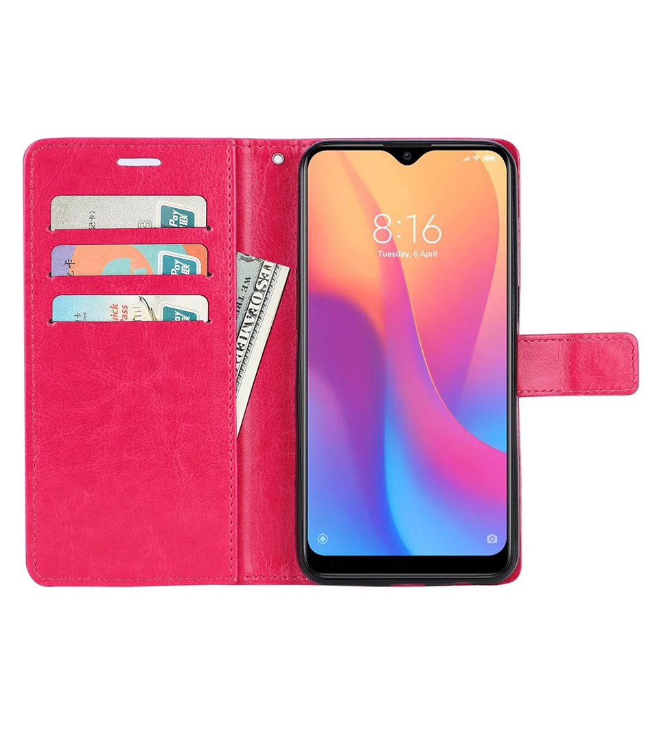 Luxury Flip leather case on For Xiaomi Redmi 8A Case Redmi 8A 8 A back case on For Xiaomi Redmi 8 8A Cover xiaomi leather case chain