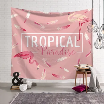 

Hot Sale 3D Wall Hanging Tapestry Pink flamingo Printed Decorative Bedspread Dorm Cover Beach Towel Home Room Wall Art Decor MT