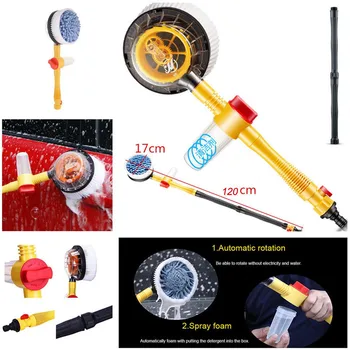 

Portable Automatic Car Foam Brush Wash Rotating Cleaning Brush Auto Rotation Car Vehicle Cleaner Brush Adjustable Cleaning Tool