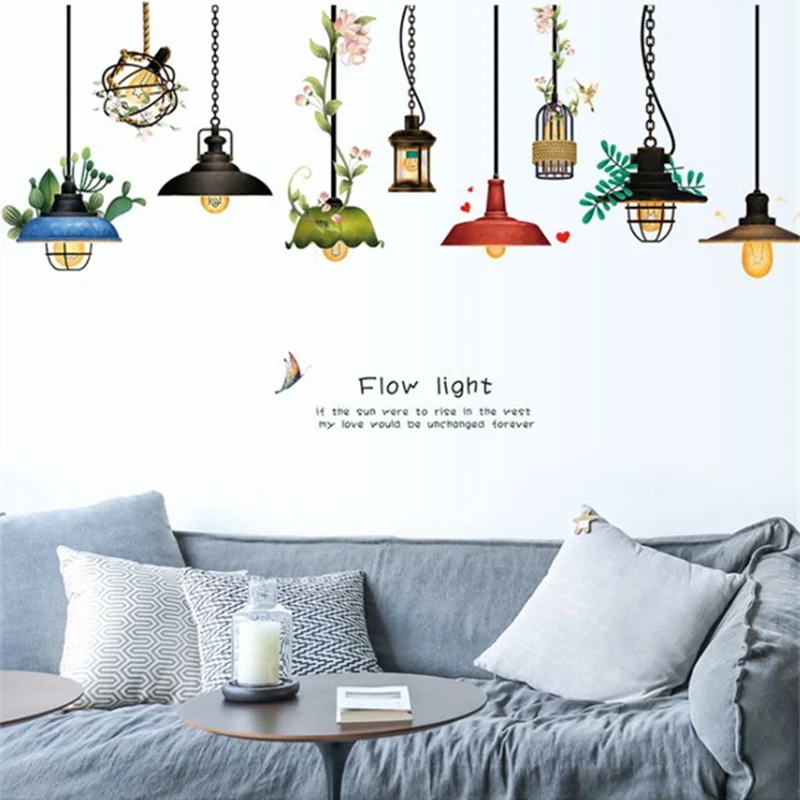 %Retro chandelier living room sofa dining study bedroom porch TV background decorative wall sticker vinyl pvc | Дом и сад