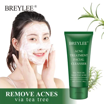 

BREYLEE Facial Cleanser Acne Treatment Deep Cleansing Whitening Face Cleaner Shrink Pores Oil Control Remove Blackhead Natural
