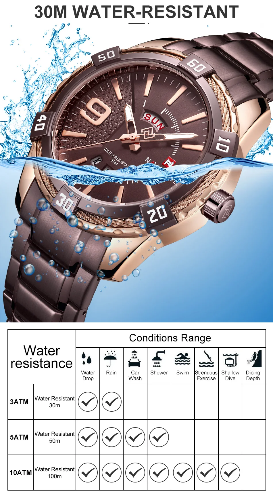 NAVIFORCE часы Мужские лучший бренд класса люкс модные кварцевые мужские часы полностью стальные водонепроницаемые спортивные наручные часы Relogio Masculino