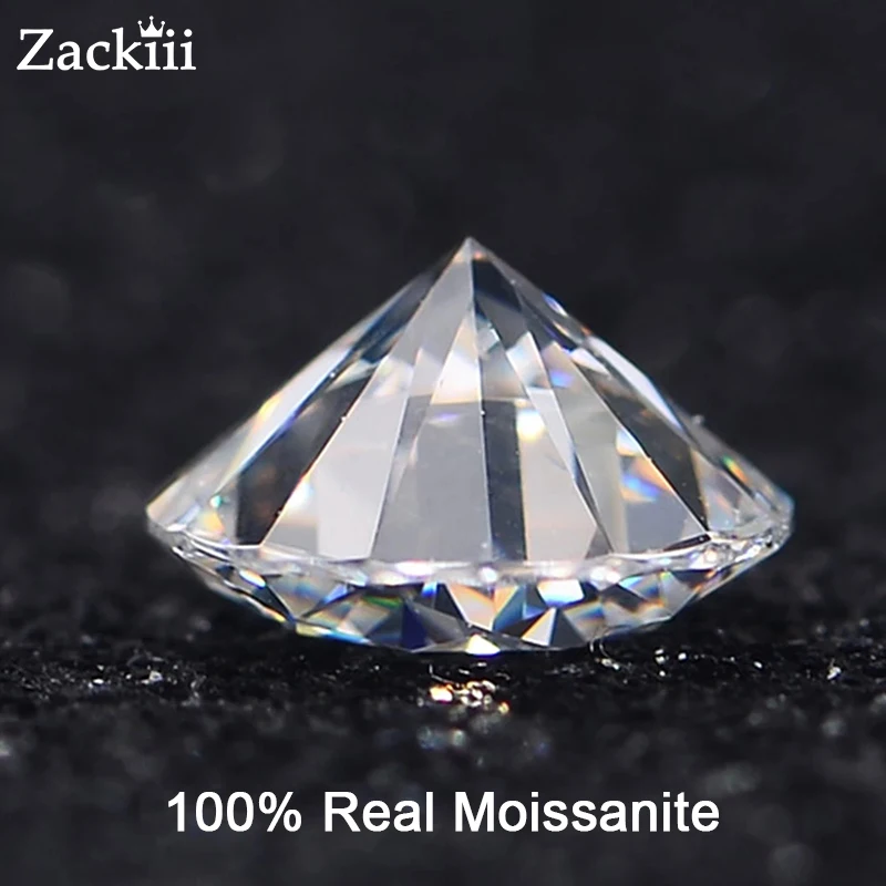 100% Loose Moissanite 1.0ct Carat 6.5mm Heart Arrow D Color Round Brilliant Cut VVS1 DIY Ring Jewelry DIY Material Lab Diamond