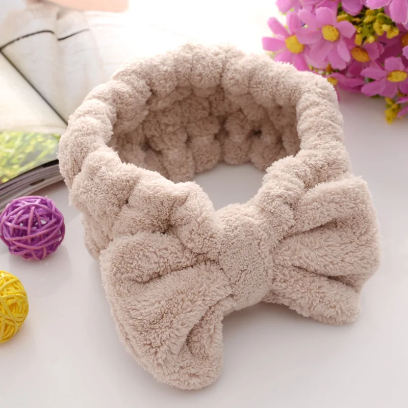 Winter Letter OMG Headbands for Women Girls Bow Wash Face Turban Makeup Elastic Hair Bands Coral Fleece Hair Accessories - Цвет: 13