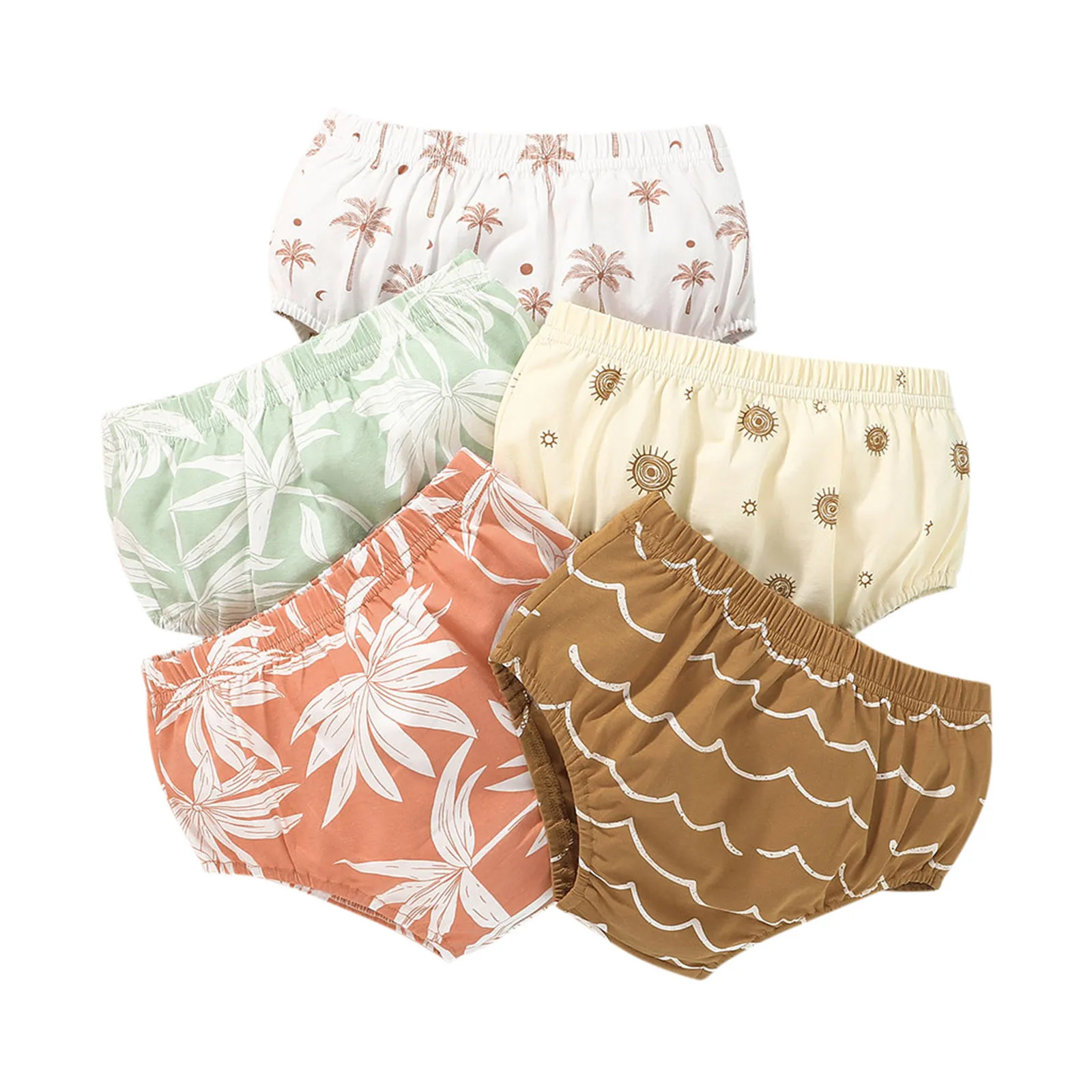Newborn Infant Baby Girls Boys Briefs Cotton Panties Rainbow Floral Shorts Underwear Kids Briefs