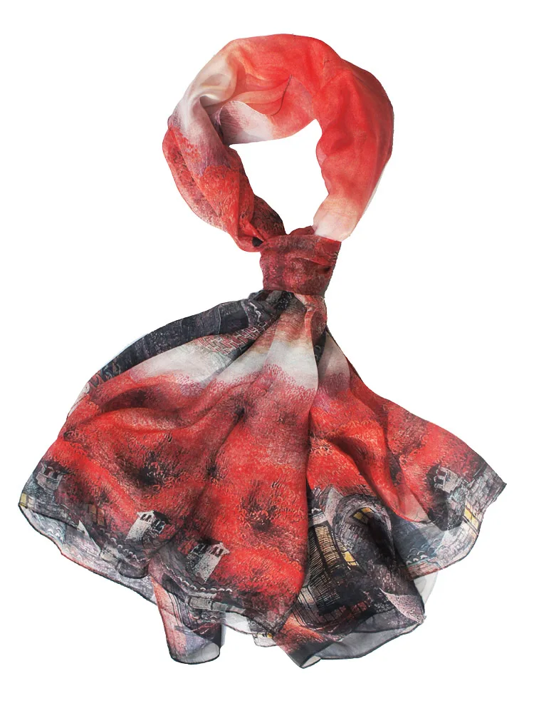 Роскошный женский шелковый шарф шифоновый хиджаб большой Бандан дизайнерский