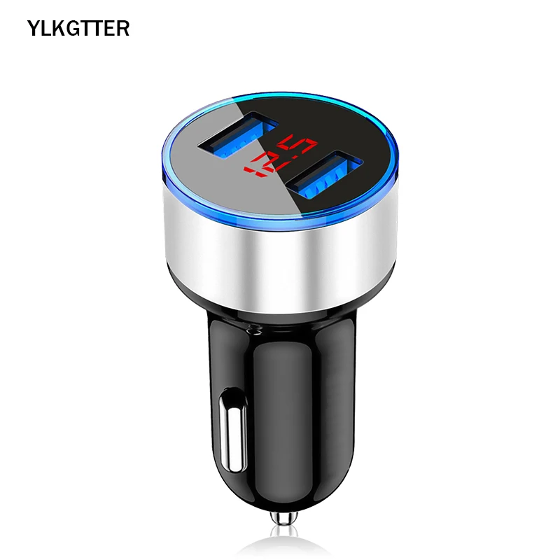 YLKGTTER 3.1A светодиодный дисплей двойной USB Автомобильное зарядное устройство Универсальный мобильный телефон автомобильное зарядное устройство для Xiaomi samsung S8 S9 iPhone XR 11