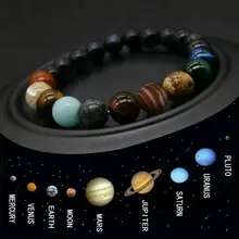 Стиль, браслет из бисера с 8 планетами, мужской натуральный камень, Вселенная чакра, солнечный браслет, подарок