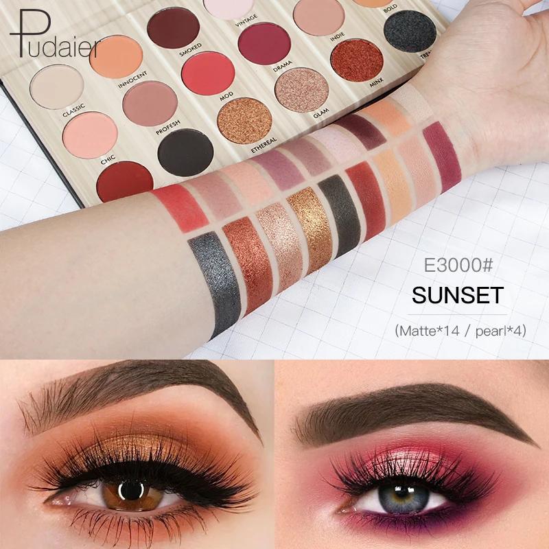 

18 Color Glitter Matte Eyeshadow Palette Makeup shimmer Pigment Smoky Eye shadow Pallete Waterproof Cosmetics
