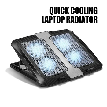 

laptop cooling pad Height Adjustable Aluminum Laptop stand four fan 2usb notebook accessories for 12-17inch Gaming Laptop Cooler