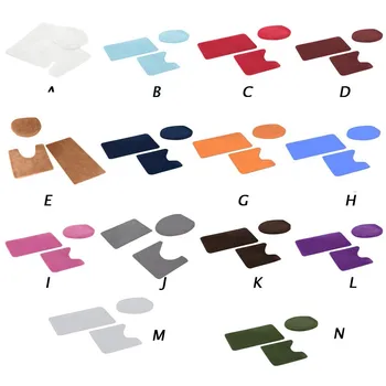

3 pcs Bathroom Mat Set U Shape Bathroom Carpet Toilet Rugs Non-Slip Fish Scale Coral velvet memory cotton mat bathroom absorbent