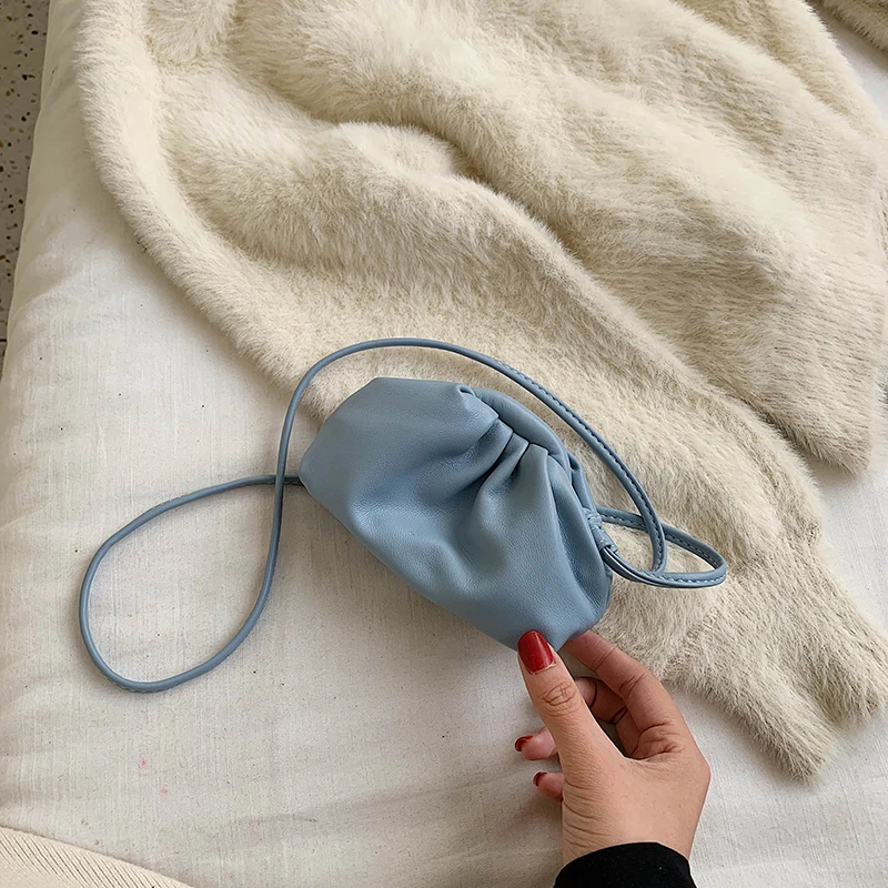 Blue SmallSize TOYOOSKY Ins ткачество из искусственной кожи облако сумка мягкая мятая пельмень плечо мессенджер для женщин дизайнер вечерние клатчи сумка - Цвет: Blue SmallSize