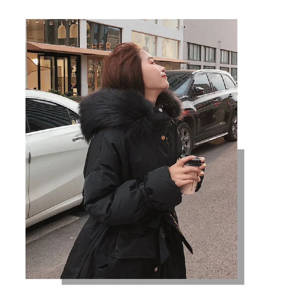Женские зимние пальто, Модная парка, Mujer, новинка хлопковый костюм, Студенческая Корейская версия, длинная теплая зимняя куртка для женщин