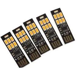 BMBY-5Pcs 6-светодиодный ночной Светильник Soshine USB Мощность 1W 5V панель регулировки яркости подсветки теплый белый светильник новый