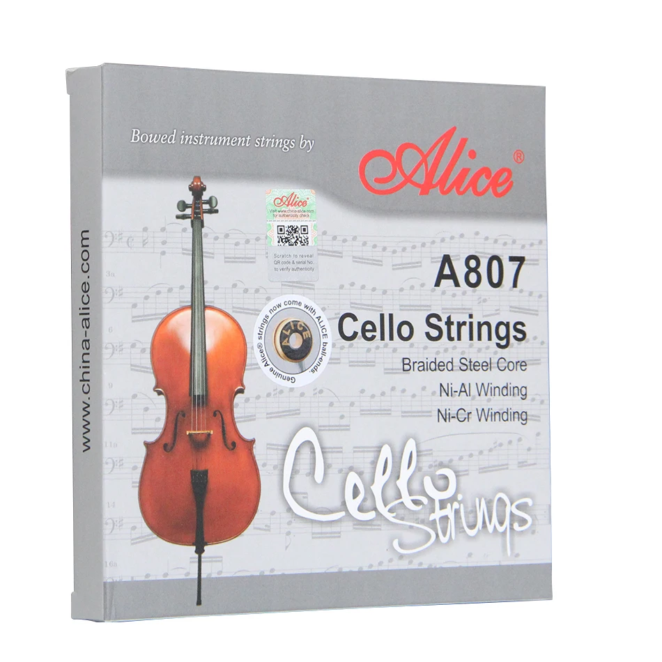 Alice A807 Cello Strings Braided Steel Core cello strings