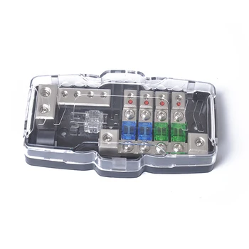 

Fuse Block Bus Battery Distribution Electronic Audio Marine Boats LED Warning Light Mini Ground Automotive 4 Way Car Stereo