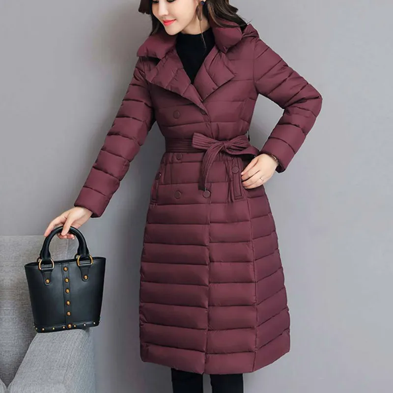 Зимняя женская куртка 2019 длинная парка с капюшоном Женское пальто размера плюс