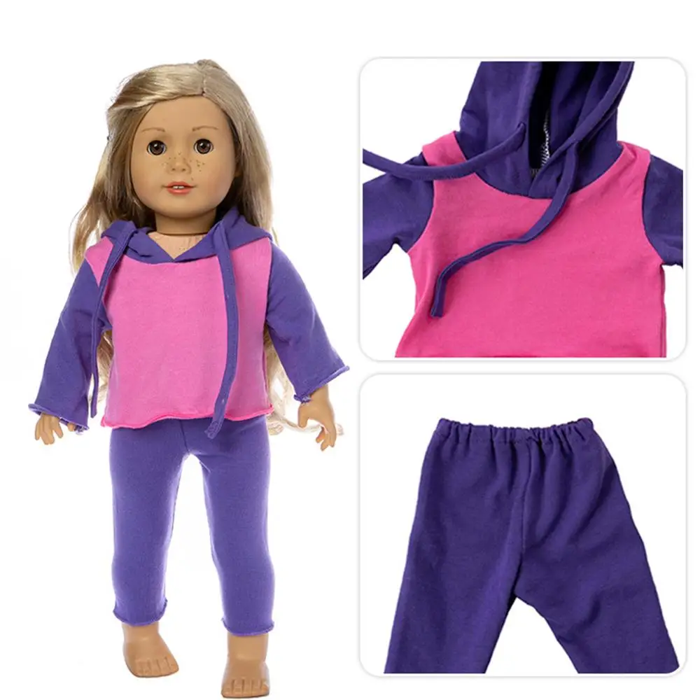 Doll toy humanoid clothes baby cloth cover suitable for 18 inch doll vivid colorful hoodie and pants Doll toy humanoid clothes baby cloth cover suitable for 18 inch doll vivid colorful hoodie and pants