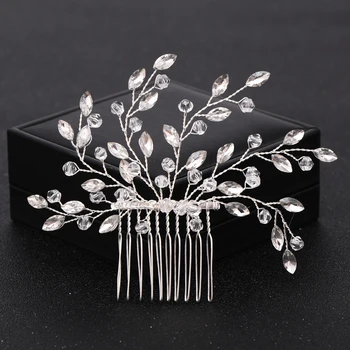 

Silver Color Crystal Women Hair Combs Headwear Bridal Hair Clip Wedding Hair Accessories Rhinestone Hair Combs Women Handmade