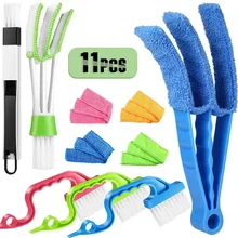 Hand-held Groove Gap Cleaning Tools Scouring Pad Track Sliding Door Cleaning Brush Set Air Conditioning Shutter Duster Brushes