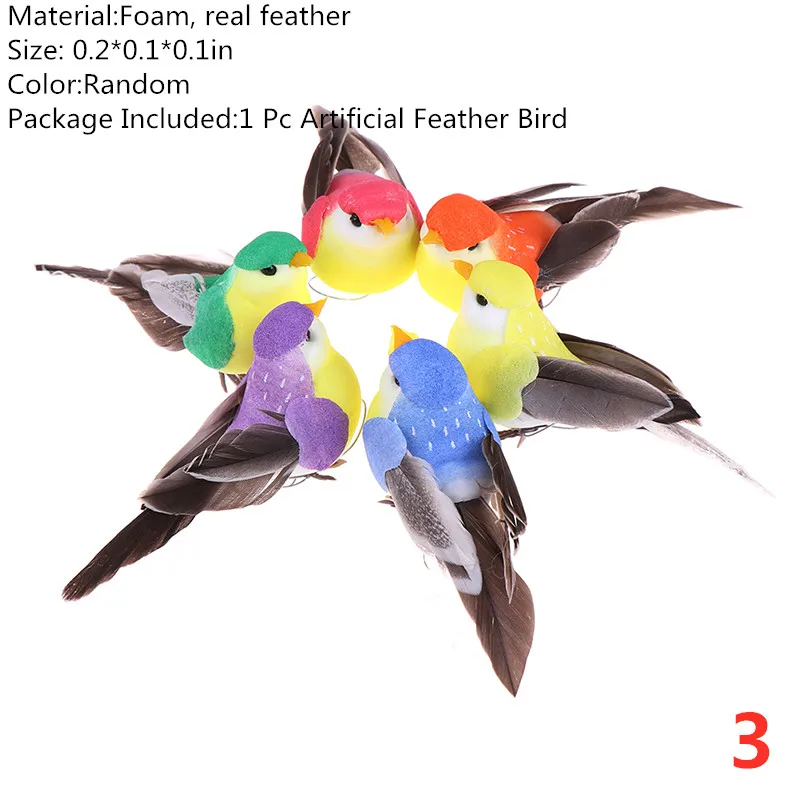 8 стилей 1 шт Имитация перьев модели птиц поддельные искусственные пены животных Свадебные миниатюрные украшения для домашнего сада - Цвет: 3