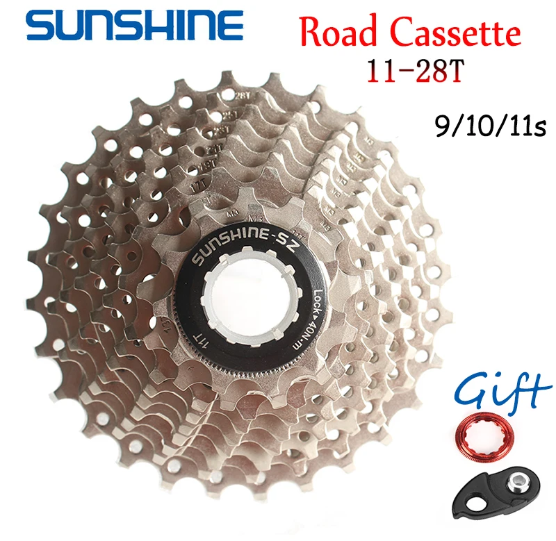 

Sunshine Road Bike Cassette 9S 10S 11S Flywheel Sprocket Change Gear with Hanger Compatible For Sora Groupset R3500 R3000