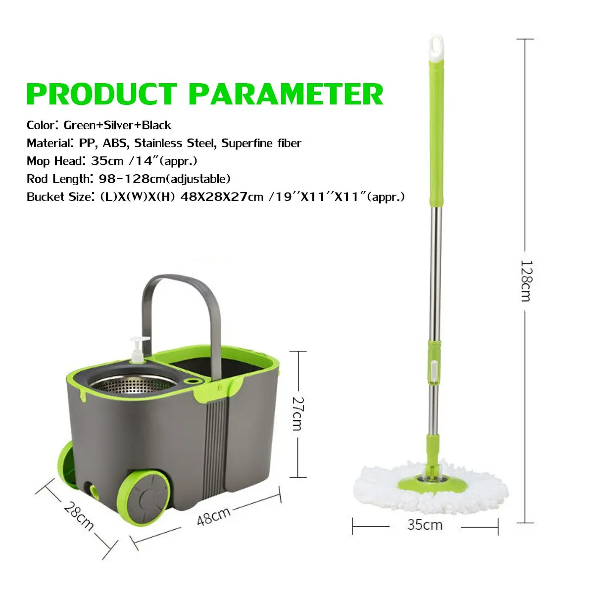 

Hot 360 Degree Spin Mop Rotating and Bucket Set Wheels and 4 Microfiber Mop Heads Smart Cleaning Floors Windows Home Kitchen